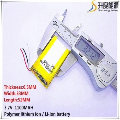 5pcs [SD] 3.7V,1100mAH,[653352] Polymer lithium ion / Li-ion battery for TOY,POWER BANK,GPS,mp3,mp4,cell phone,speaker