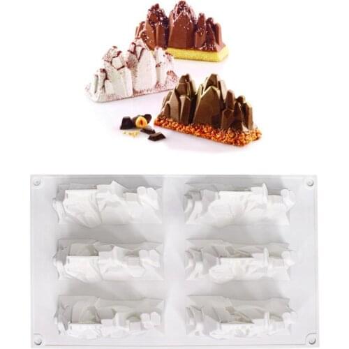8 Cavity Mountain Silicone Cake Mold for Mousse Chiffon Chocolate Cheese Ice Cream Pudding Dessert Bakeware Pan Decorating Tools