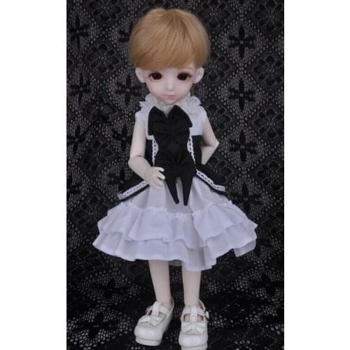 Doll accessories bjd clothes1/6 Bjd doll sd doll skirt series of black and white double bow dress skirt other size can be custom