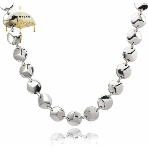 Quadrilateral Necklaces Thick a Variety of Options for Women and Mens Necklaces Stainless Steel Metal Silver color Gold color