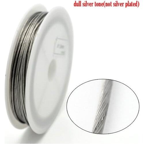DoreenBeads Retail Silver Color Steel Beading Wire 1mm,sold per pack of 1 roll(9M)