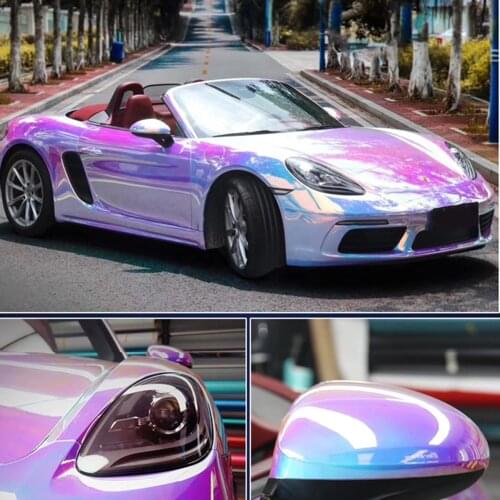 1PCS 50*135cm Colorful Electro Coating Pink/Blue Glossy Car Body Film Color Changing Interior Styling Vinly Wrap Laptop Mobile