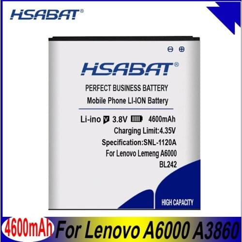 HSABAT New Arrived 4600mAh BL242 BL 242 Battery Use For Lenovo A6000 A3860 A3580 A3900 LeMeng K30-T K30-W A6010 Plus A6010