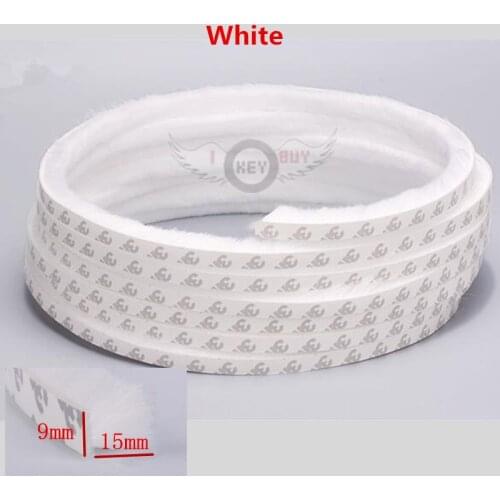 5 Meters 9mm*15mm Self-adhesive Door Gap Sealing Strips Window Adhesive Seal Sound Insulation Windproof Tape White
