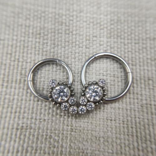 1PCS Implant Grade Titanium ASTM F136 Hinged Septum Clicker Ring Nose Piercing Body Jewelry Helix