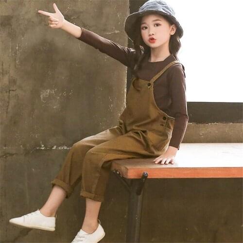 Overalls For Girls Jeans Pants Children Clothes 2021 Spring Autumn Girls Jumpsuit Kids Trousers For Girls 6 8 10 12