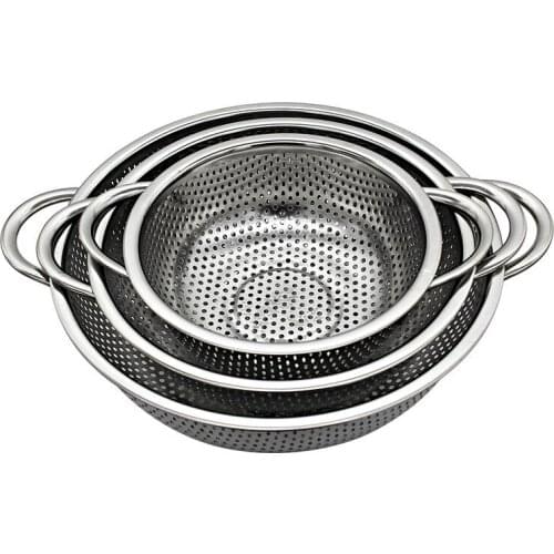 3 Pieces Stainless Steel Colander Kitchen Strainer with Handles Tub Strainer Sink Strainer Stainless Steel Dropshipping Kitchen