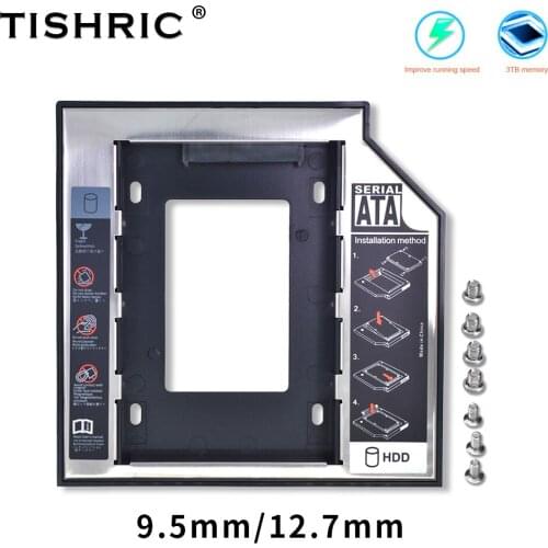 TISHRIC SATA Hdd Caddy SSD 9.5mm 12.7mm Hdd Enclosure Hard Disk Enclosure Hard Disk Case For Laptop CD-ROM DVD-ROM Optical Bay