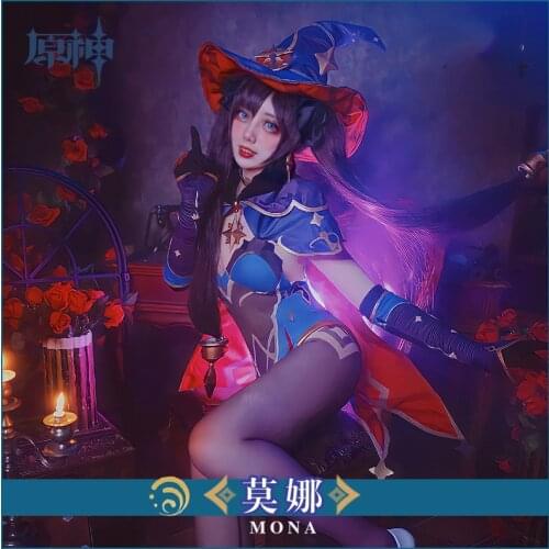 Genshin Impact Mondstadt Mona Cosplay Costume Game Suit Lovely Bodysuit Halloween Party Outfit For Women Girls 2020 NEW