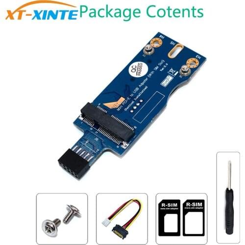 Mini PCI-E Wireless to USB w/ SIM Card Slot WWAN LTE Module Adapter Card for Desktop Embedded System USB 9Pin MINI PCI-E Adapter