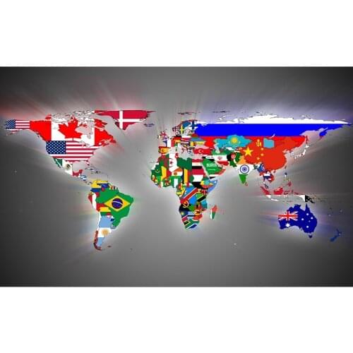 Needlework 5d Diy Diamond Painting Rhinestone Set for Embroidery Bead Mosaic Kit National flag & world map picture Craft FZ531