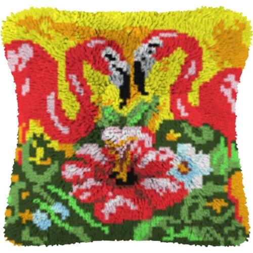 Latch Hook Kits Cushion Bird cross stitch kit Canvas Crochet Pillow Case Latch Hook Cushion Cover rhinestones decoration