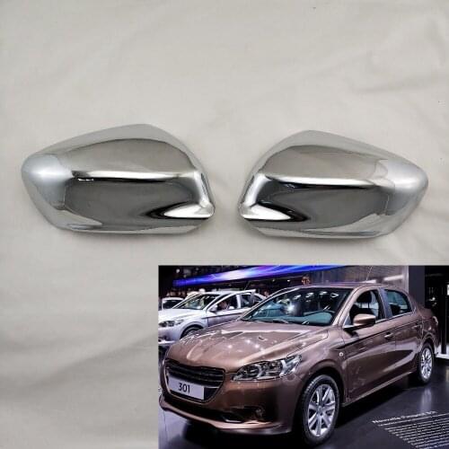 Novel style 2PCS ABS Chrome plated door mirror covers For Peugeot 301 2012-2018 Car accessories modification