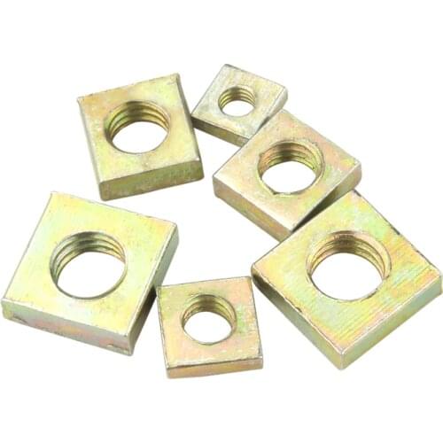 1000pcs M3 DIN562 Color Zinc Plated Square Nuts m3*5.5*2 Without Bevel Block Square Quadrangle Galvanized Pressed Nuts