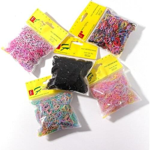 1000PCS/Lot Disposable Gum For Hair Children TPU Rubber Bands Ponytail Holder Elastic Hair Band Girls Scrunchie Hair Accessories