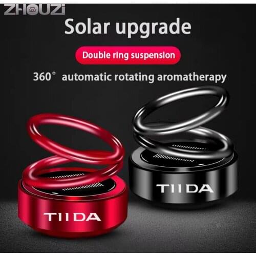 Car Air Freshener Car Aromatherapy Solar Auto Rotation Double Ring Scent Decor For Nissan Tiida C11X C12 C13 SC12 Accessories