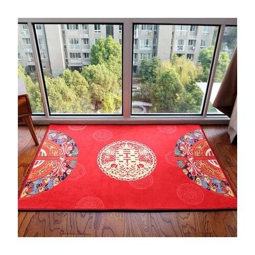 Modern Chinese Style Marries Festive Carpet Red Rectangular Eternal love Forever The Knot Door Mat