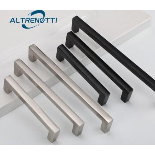 Wardrobe Furniture Handle Black Silver Aluminum Simple Modern Kitchen Cupboard Door Pull Long Size Drawer Cabinet Knob Hardware