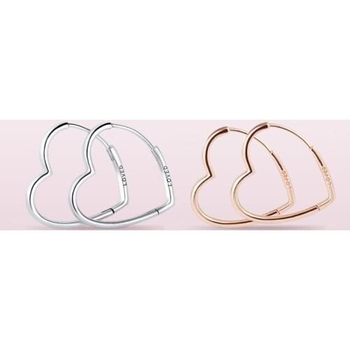 Original S925 Sterling Silver Pan Earring Creative Rose Gold Playful Love Earrings For Women Wedding Gift Fashion Jewelry