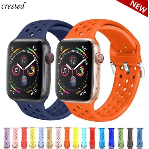 Silicone strap for Apple Watch band 38mm 42mm iWatch 4 band 44mm 40mm Sport Breathable bracelet watchband for Apple watch 4 3 21