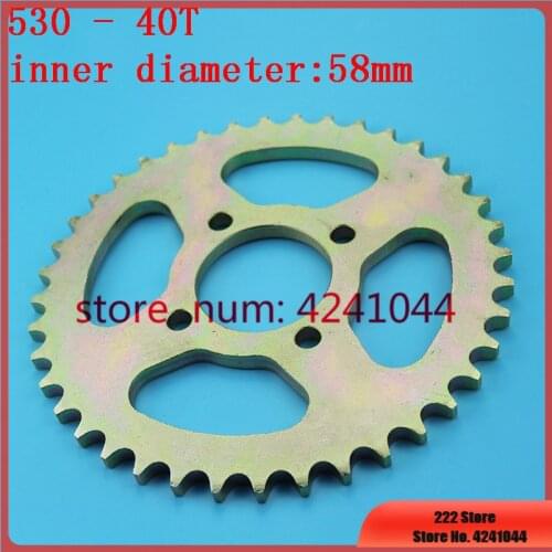 Steel sprocket 530 40T 45T tooth 58mm ATV go-kart 4 wheeled motorcycle rear chain sprockets