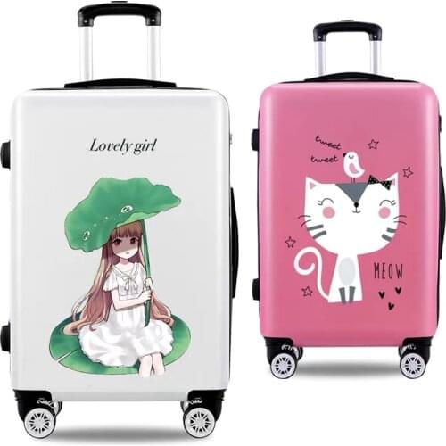 New kids cute high quality 20 22 24 26 Inch Rolling Luggage bag girls pink Spinner brand anime Travel bag vs Trolley Suitcase