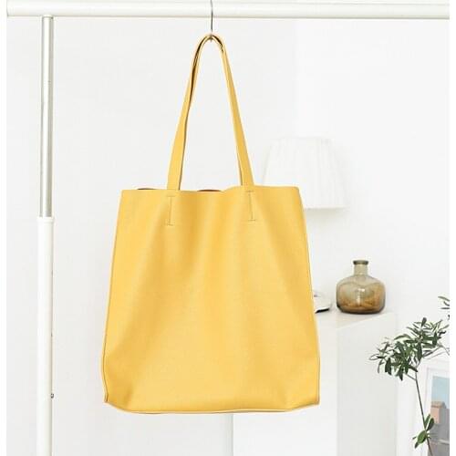 MODITIN Fashion Shoulder Bag for Girls Pretty Soft PU Leather Women Handbags Lady Convenient Tote Bag Solid Color Composite Bag