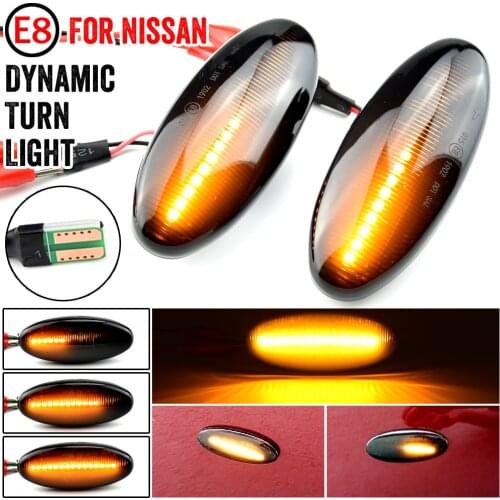 For Nissan Navara D22 NP300 1998-05 Datsun Frontier Fiera PickUp Terrano Skystar LED Dynamic Turn Signal Light Side Marker Lamp