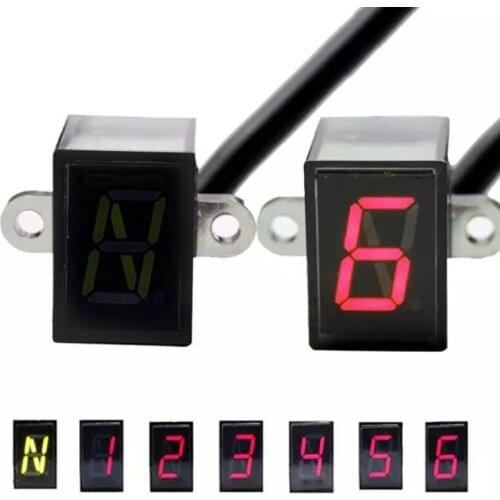 Universal Motorcycle 6 indicator Speed display Digital Gear off-road motocross light moto Neutral Gear cable speedometer