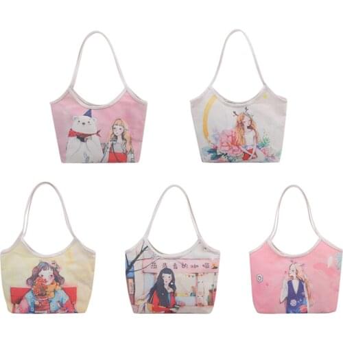 Vintage Shopping Bag Women Oil Painting Printing Canvas Shoulder Bags Female Casual Tote Bags Ladies Large Capacity Handbag