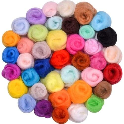 MIUSIE Mixed Color Felting Wool Fiber Needle Felting Natural Collection For Animal Projects Felting Wool for Needlework 50g