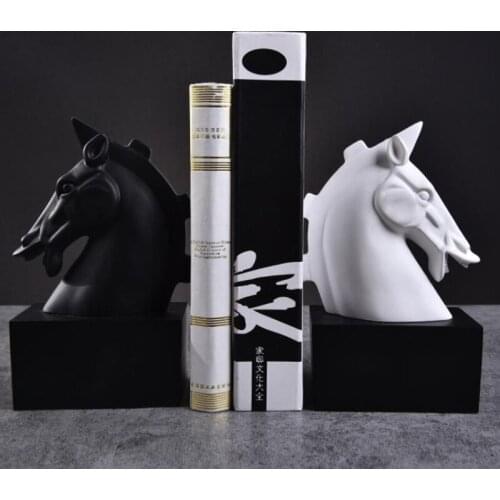1 pair Creative Horse Design Resin Bookend Shelf Bookend Holder Office School Supplies Stationery Gift Home Decoration