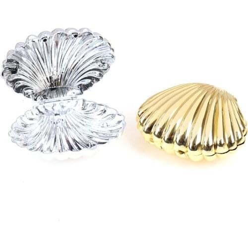 1PCS Wedding Candy Gifts Plastic Shell Box Favor 10x8x5cm Party Creative Decoration Supplies Silver Gold