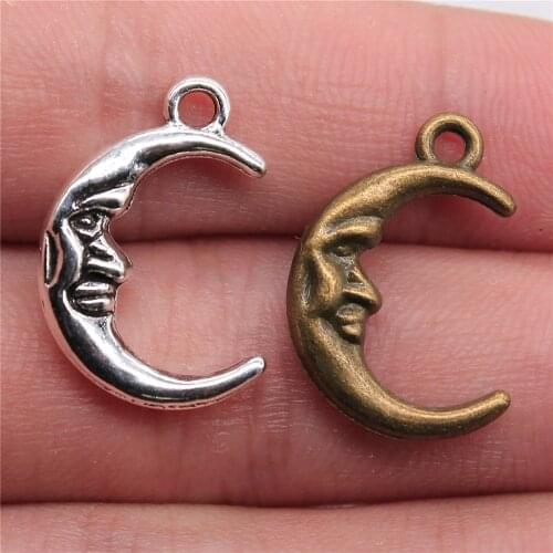 10pcs New Alloy Curved Crescent Moon Charm Pendant For Jewelry Making DIY Handmade Craft Jewelry Making Accessories