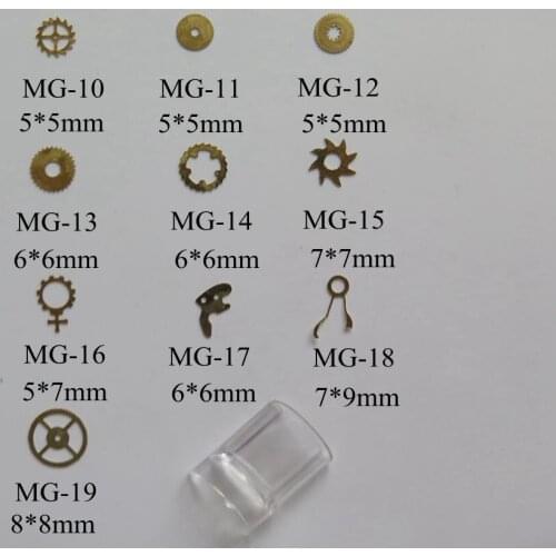 MG10-19 100pcs Hard Metal Gold Gear Style Industrial Style Steam Style Nail Art Metal Sticker Nail Art Deco