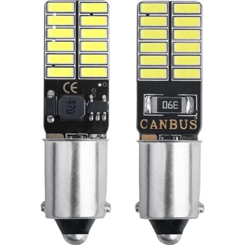 2PCS Car LED Light Bulb BA9S 4014 24SMD Canbus No Error Instrument License Plate light Fog Light Car Styling Super Bright White
