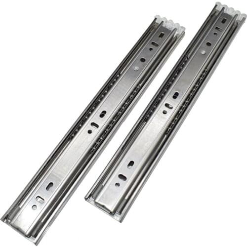 10"-20" Stainless Steel Drawer Slides Soft Close Track Cushioned Closing Mute Three-Section Rail Sliding Furniture Hardware