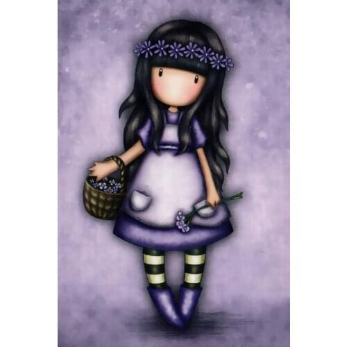 5D DIY Poured Glue Diamond Painting Kits Full Round With AB Drill Cartoon Gril Mosaic Art Home Decorations Gift Embroidery