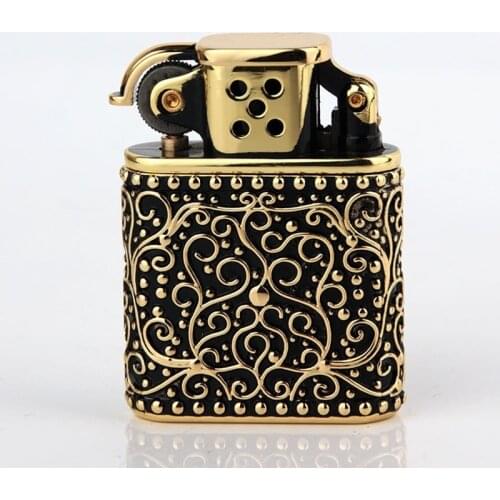Briquets Et Accessoires Fumeurs High-end Pure Copper Shell Retro Kerosene Lighter Regalos Para Hombre Originales Gadgets for Men