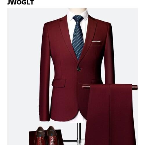 Blazer+Pants) Trend Mens Fashion Solid Colors Suit Set Handsome Mens Slim Fit White Black Blazer Suit Plus Size 5XL 6XL