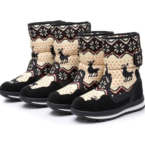 -30 Degree Girls Snow Boots Winter Boots For Kids Waterproof New Children Winter Shoes Plush Warm Parent-child Boots Size 26-42