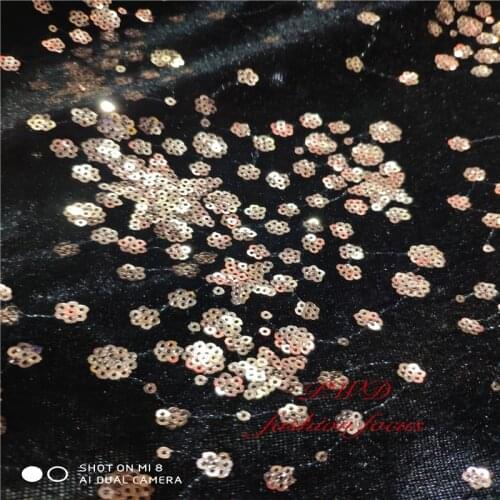 Black African Nigerian Laces Fabric sequence lace fabric Velvet Lace Fabric With Sequins Lace fabric for wedding dress