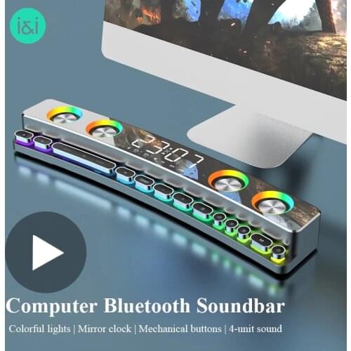 For Desktop Computer Laptop PC TV Home Audio Radio FM AUX Wireless Bluetooth Speaker Soundbar Subwoofer Music Sound Bar Box Loud
