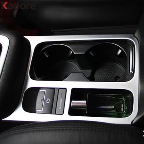For Volkswagen For VW Tiguan 2012-2015 ABS Matte Auto Accessories Brake Cup Holder Panel Trim Cover Sticker Decoration 1pcs/set
