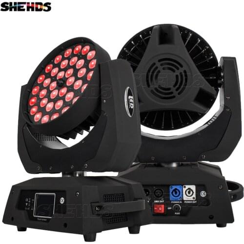 2pcs 36x18W RGBWA+UV LED Wash Zoom Moving Head Lighting Touch Screen For DJ Disco Bar KTV Party SHEHDS Stage Lighting Equipment