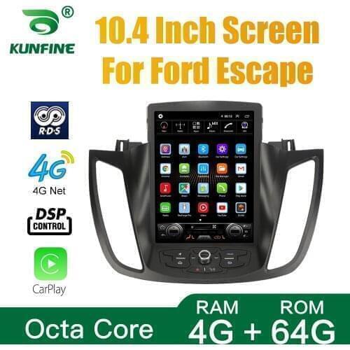 Tesla Screen Android 10.0 4GB RAM 64GM ROM Octa Core Car DVD GPS Player Deckless Car Stereo For Ford Escape 2013-2017 Radio