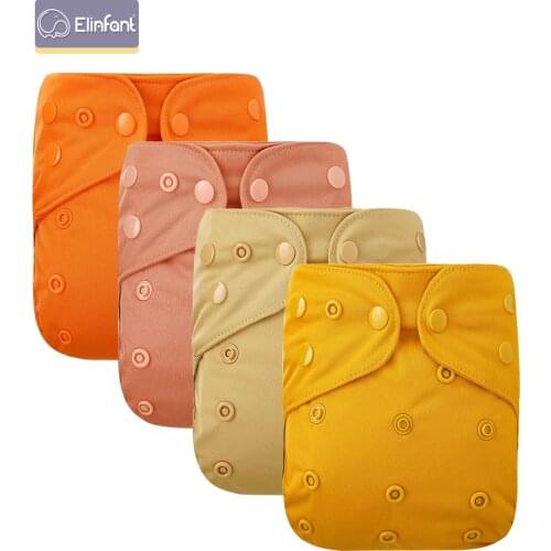 Elinfant One size Waterproof Solid Color Diaper Cover With 3 layers Hemp Cotton Diaper Panties