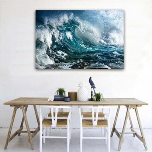 Canvas Art Print Painting Poster HD Photography Art Sea Wave Surf Landscape Horizontal Wall Picture For Living Room, Home Decor