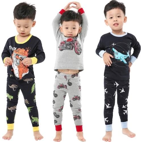 Childrens Clothing Sets Boys Sleepwear Clothes Kids Pajamas Set Baby Girls Cotton Cartoon Pijamas Spring Autumn Pyjamas