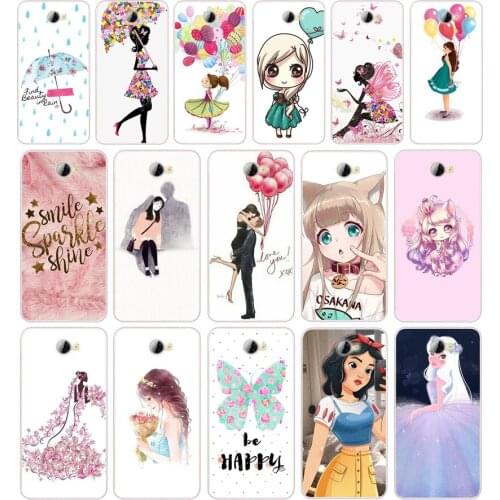 97AA Cute Girl Silicone TPU Cover Phone Case On Case For Huawei Y3 II Y5 II Nova 5T GR3 P40 Lite E Case Soft
